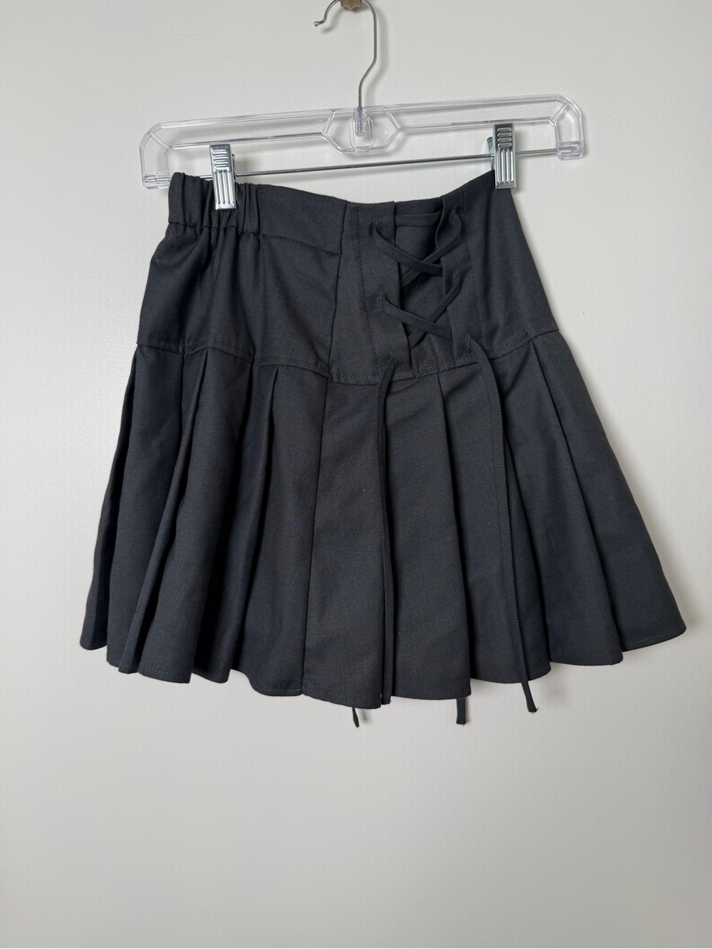 EVELYN Dark Grey Pleated Mini Skirt